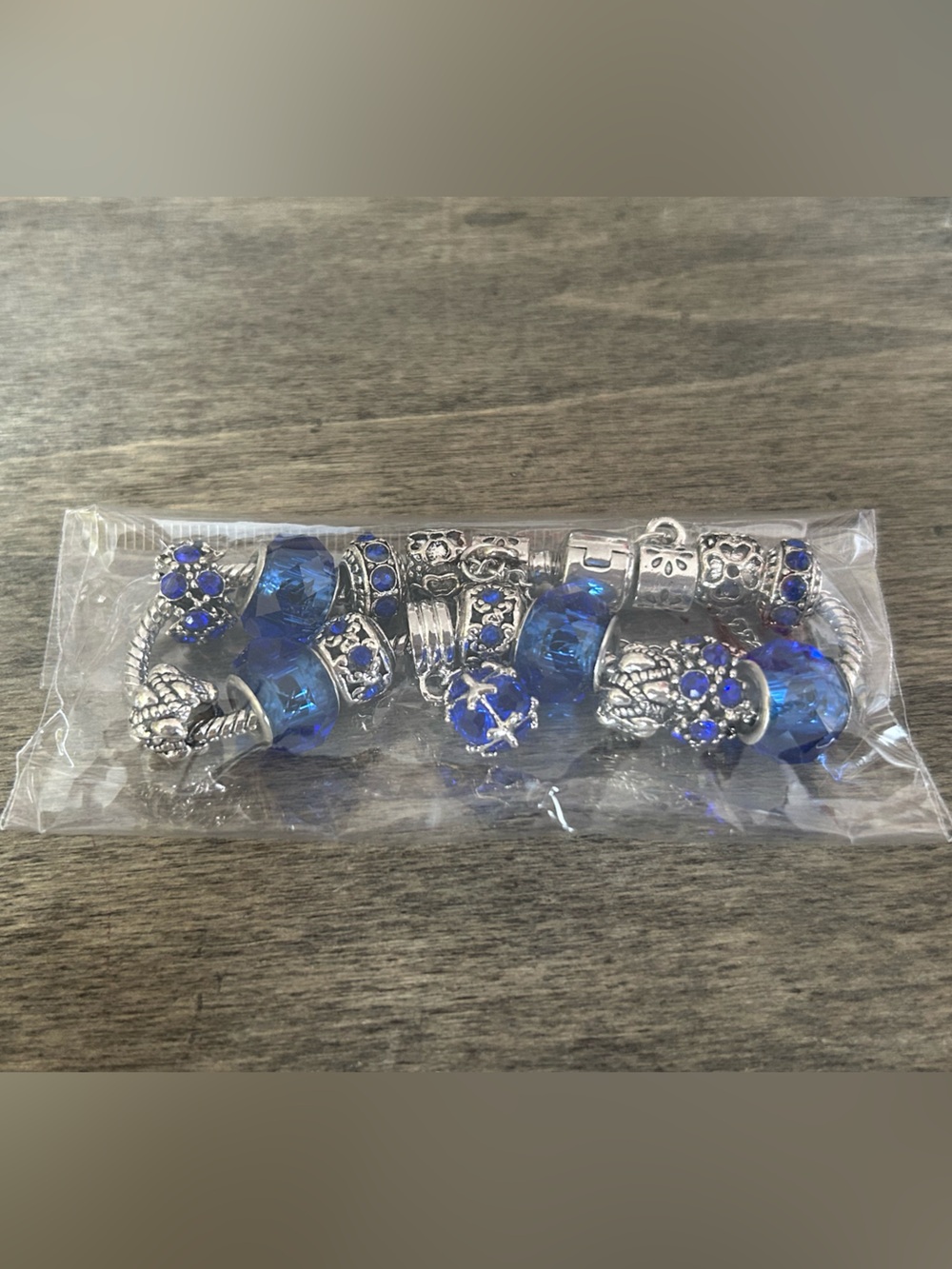 Blue Crystal Charm Bracelet